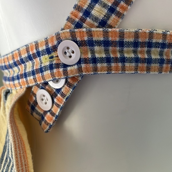 Girls Apron Yellow Plaid and Stripe - Picture 4 of 8